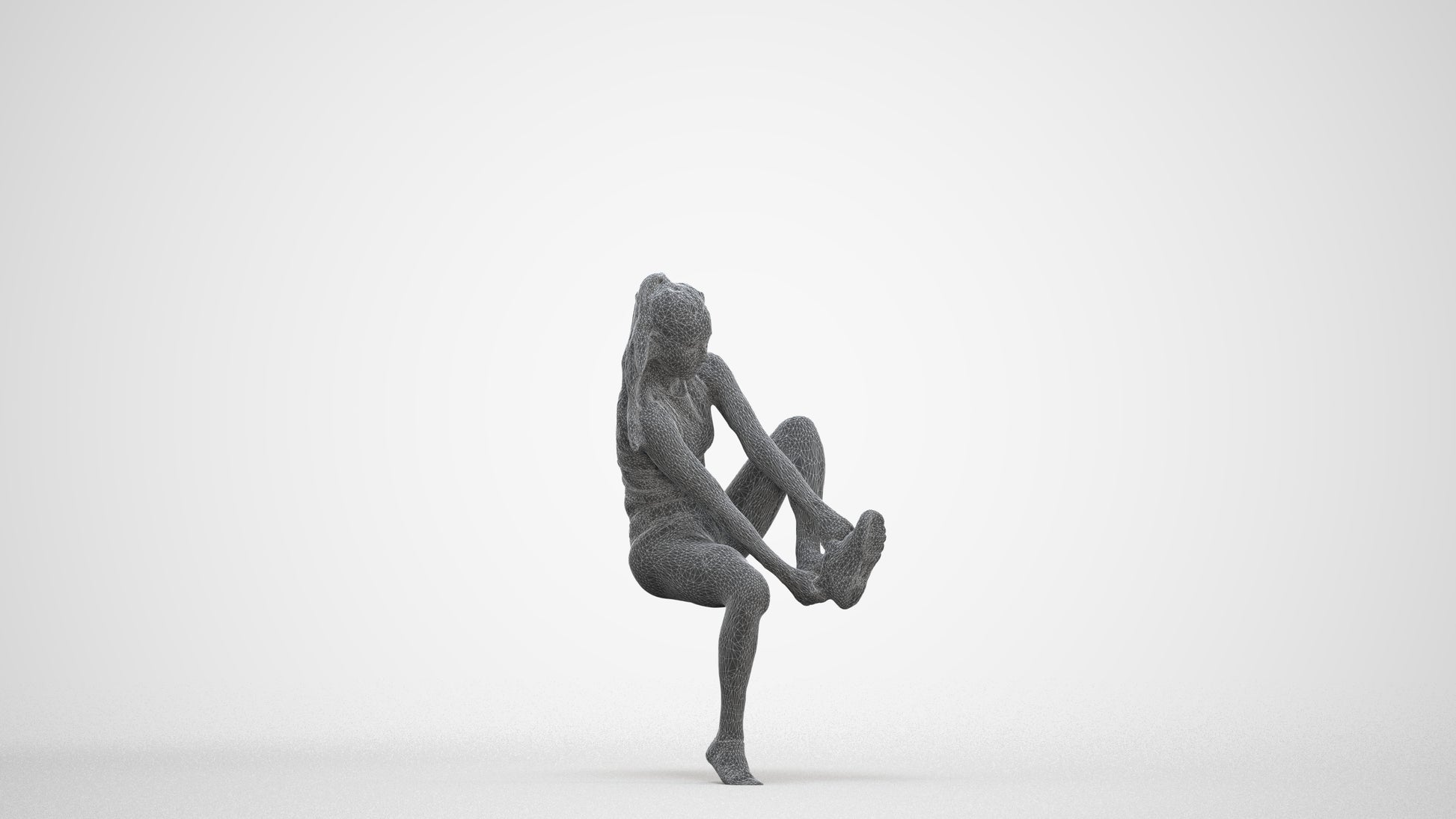 realistic 3D human woman sport, archviz people FBX OBJ for Blender, three-quarter front view render