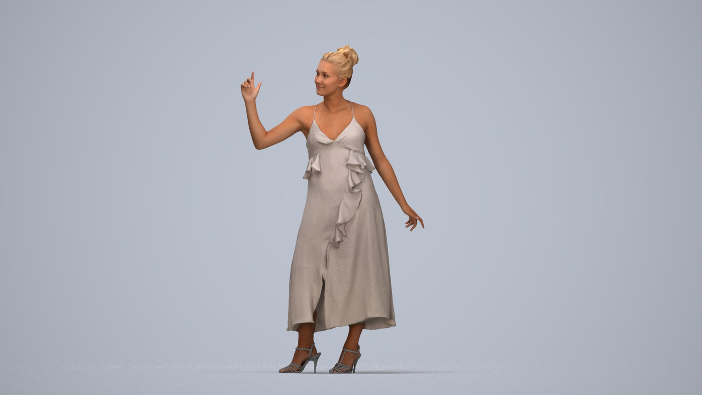 scanned 3D woman formal formalaffairs, photogrammetry people for Enscape and V-Ray, top-down view render