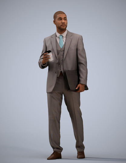 photogrammetry 3D man business, realistic human model archviz FBX