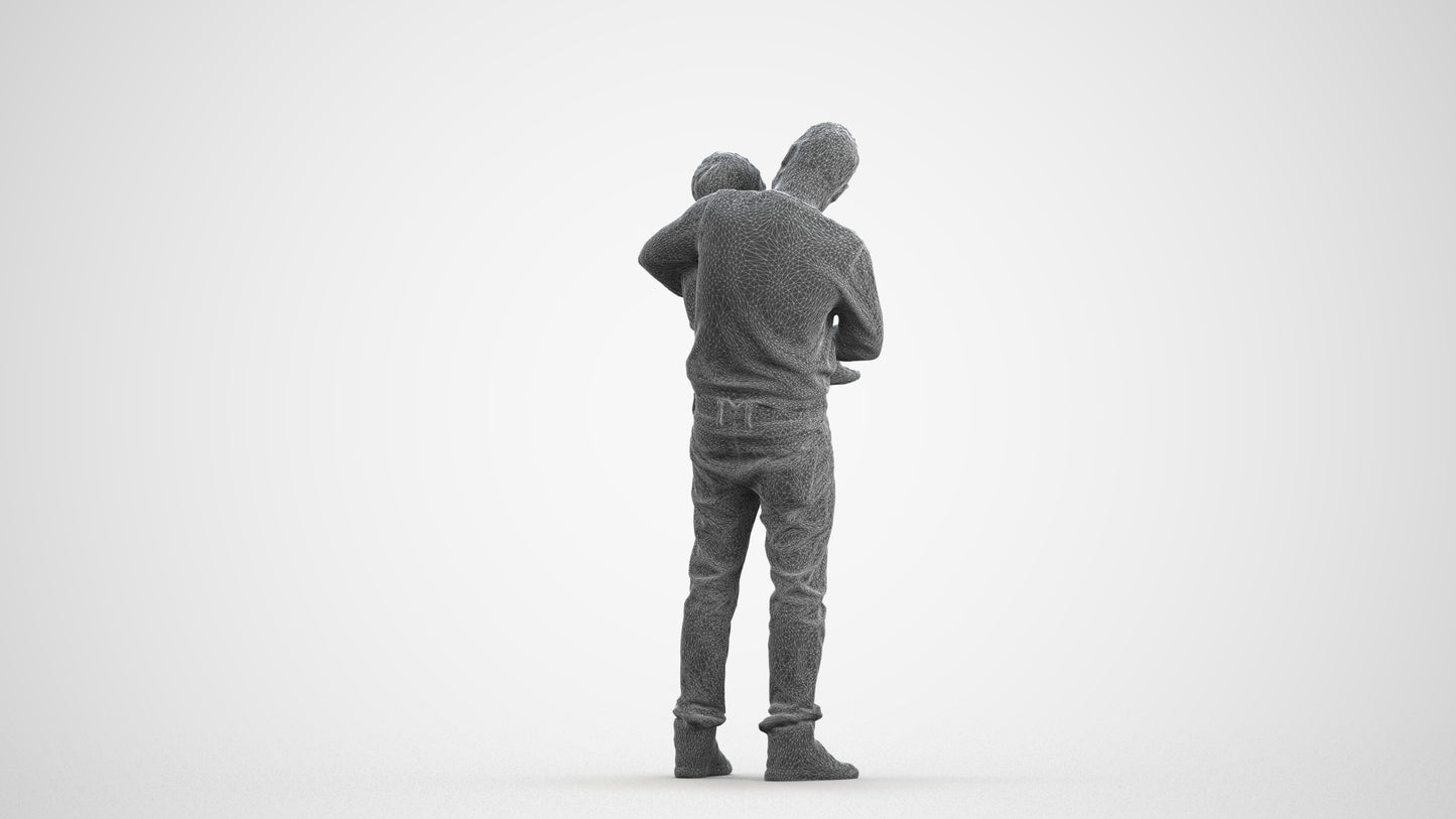 3D people model boy casual kids, scanned human for 3ds Max rendering, wireframe front view