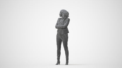 scanned 3D woman business standing, photogrammetry people for Enscape and V-Ray, square thumbnail