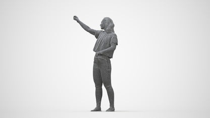 photogrammetry 3D woman casual standing, realistic human model archviz FBX, wireframe back view
