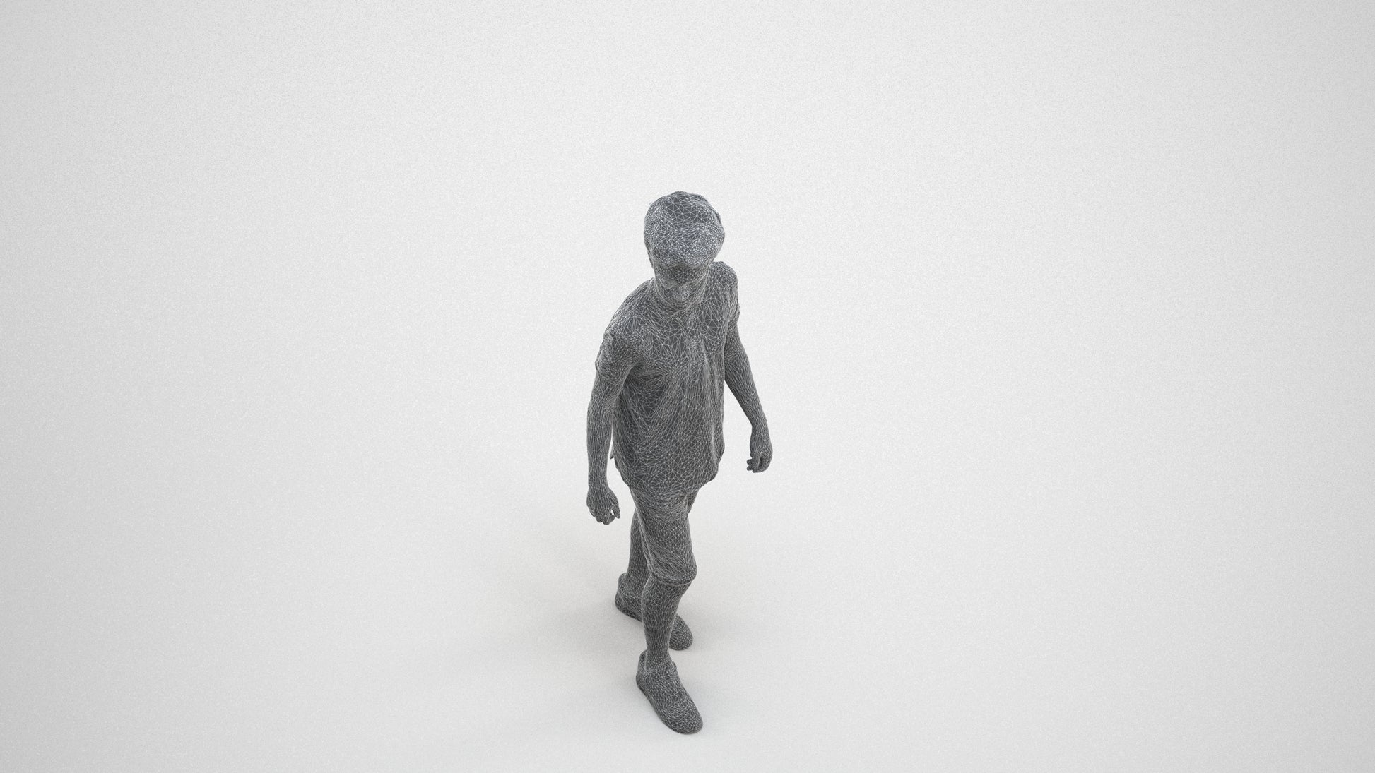 realistic 3D people boy casual kids, render-ready for V-Ray and Corona, FBX OBJ, wireframe three-quarter view