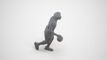 3D scanned man sport, photorealistic archviz people for Enscape and SketchUp, wireframe three-quarter view