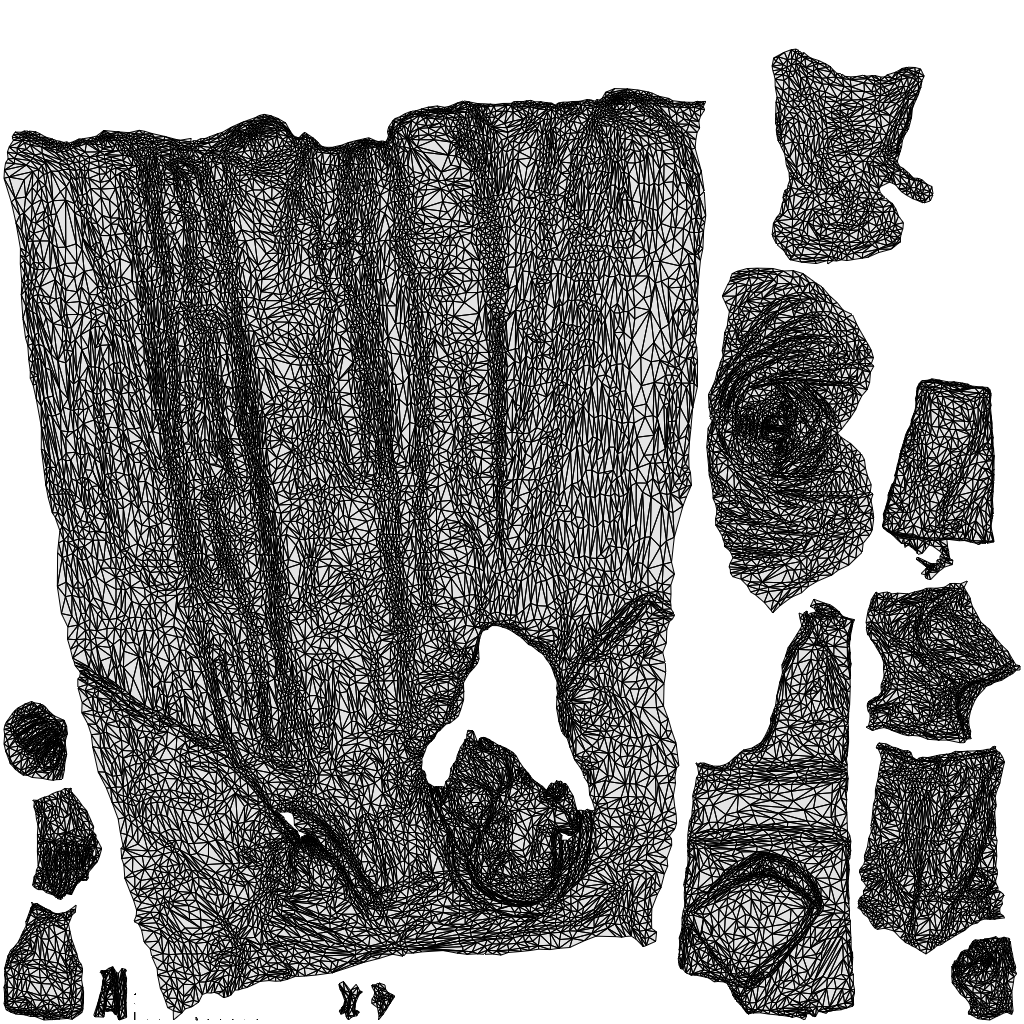 scanned 3D woman shopping, photogrammetry people for Enscape and V-Ray, wireframe top-down view