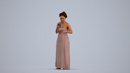 realistic 3D human woman casual standing, archviz people FBX OBJ for Blender, standing pose render