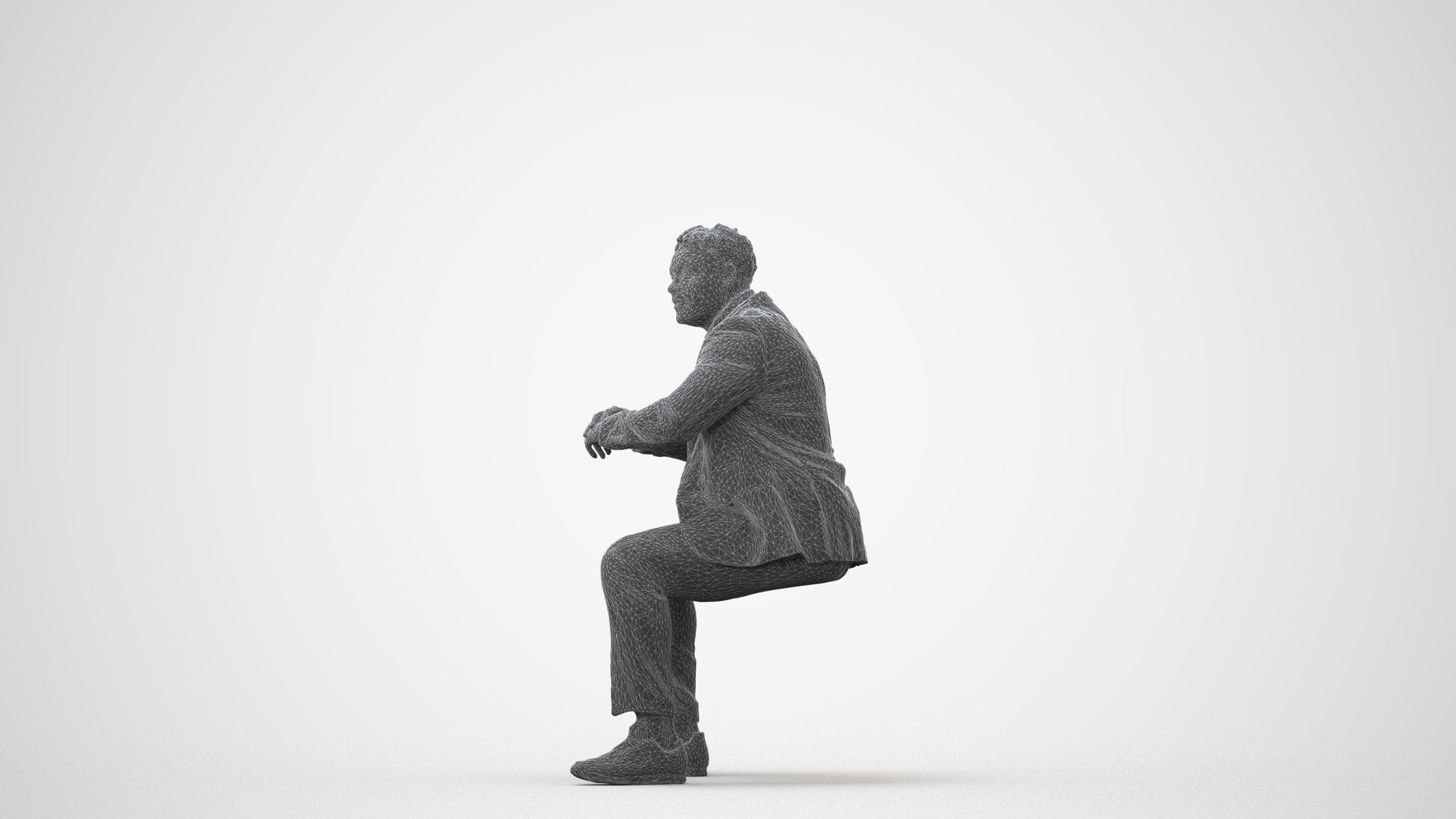 3D people model man business, scanned human for 3ds Max rendering, square thumbnail