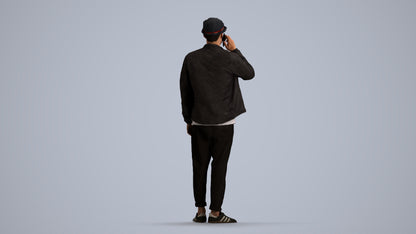 realistic 3D people man casual standing, render-ready for V-Ray and Corona, FBX OBJ, front view render