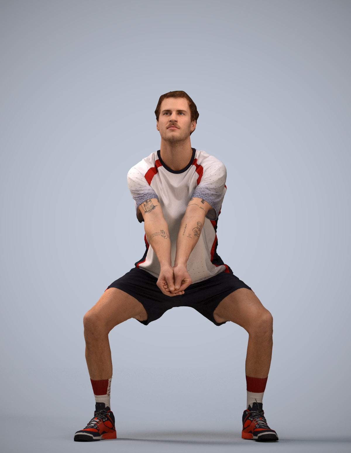 3D people model man sport, scanned human for 3ds Max rendering
