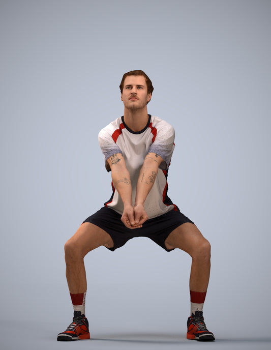 3D people model man sport, scanned human for 3ds Max rendering