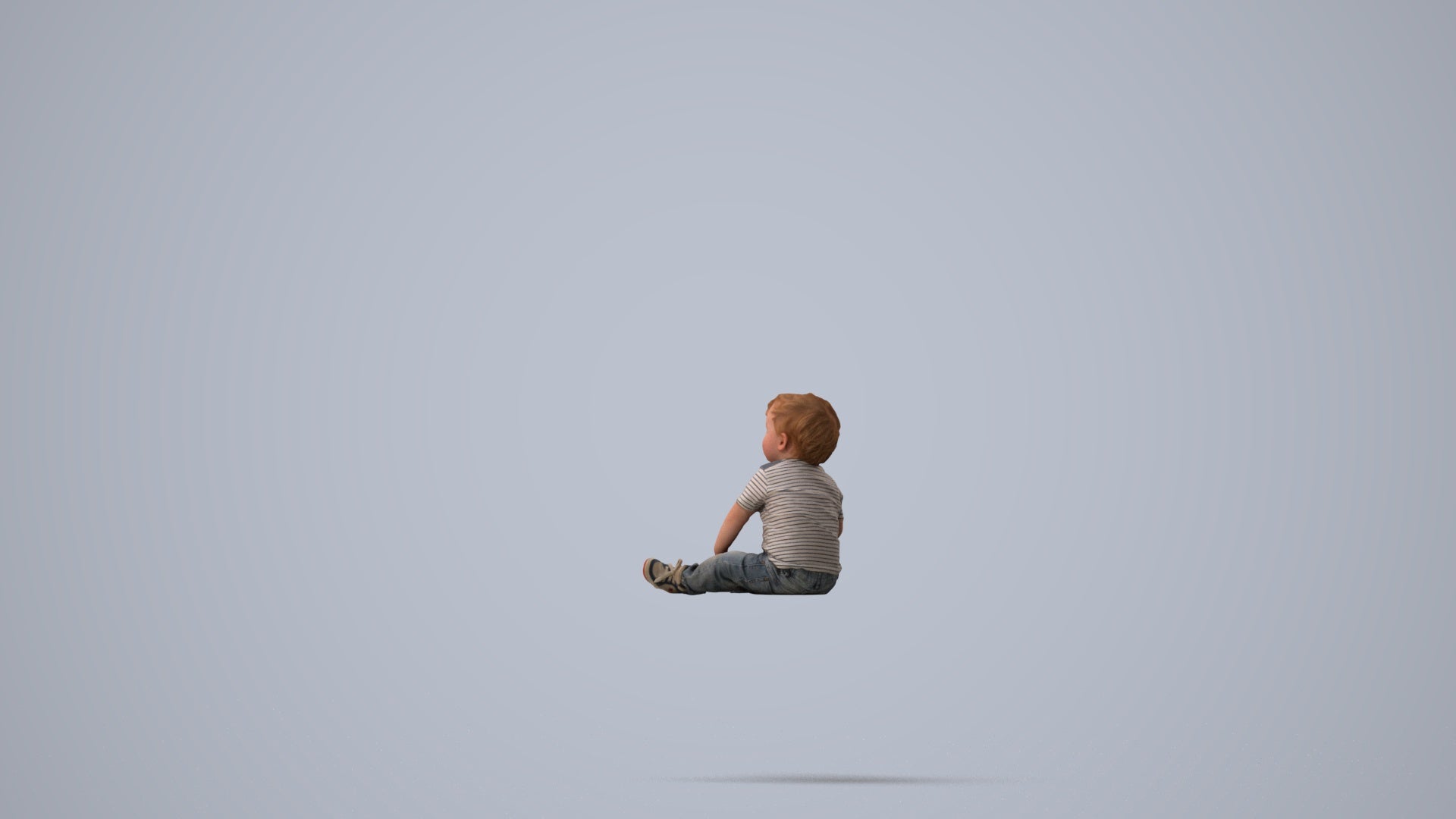photogrammetry 3D boy casual kids, realistic human model archviz FBX, three-quarter view render