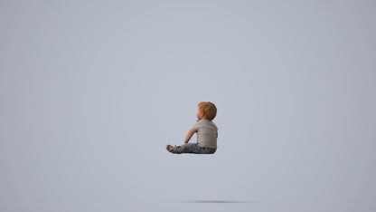 photogrammetry 3D boy casual kids, realistic human model archviz FBX, three-quarter view render