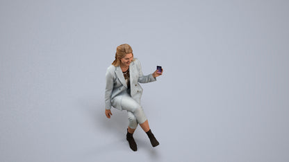 3D scanned woman business, photorealistic archviz people for Enscape and SketchUp, back view render