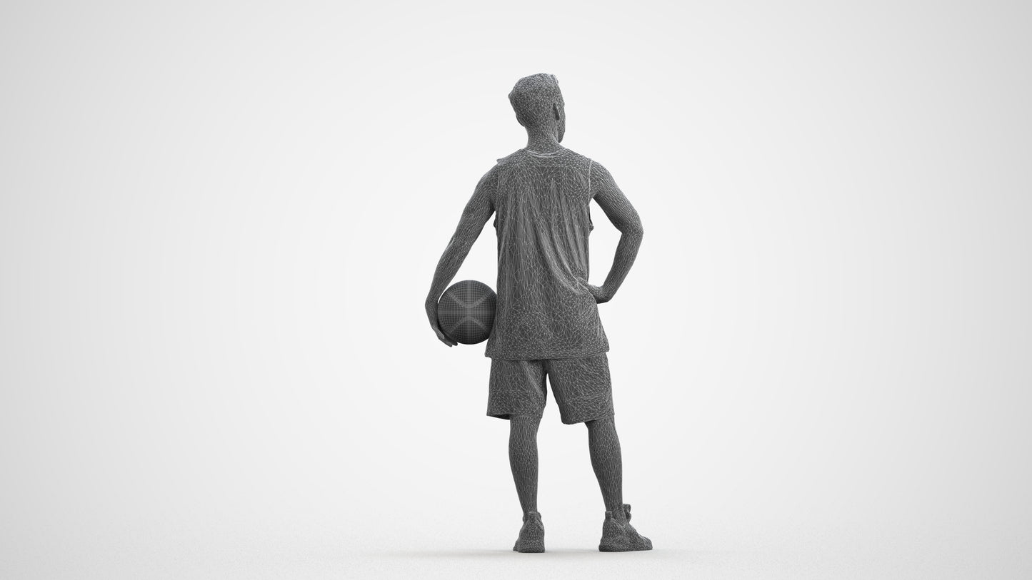 realistic 3D people man sport, render-ready for V-Ray and Corona, FBX OBJ, wireframe front view