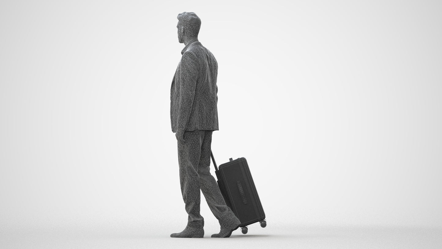 realistic 3D human man business, archviz people FBX OBJ for Blender, square thumbnail
