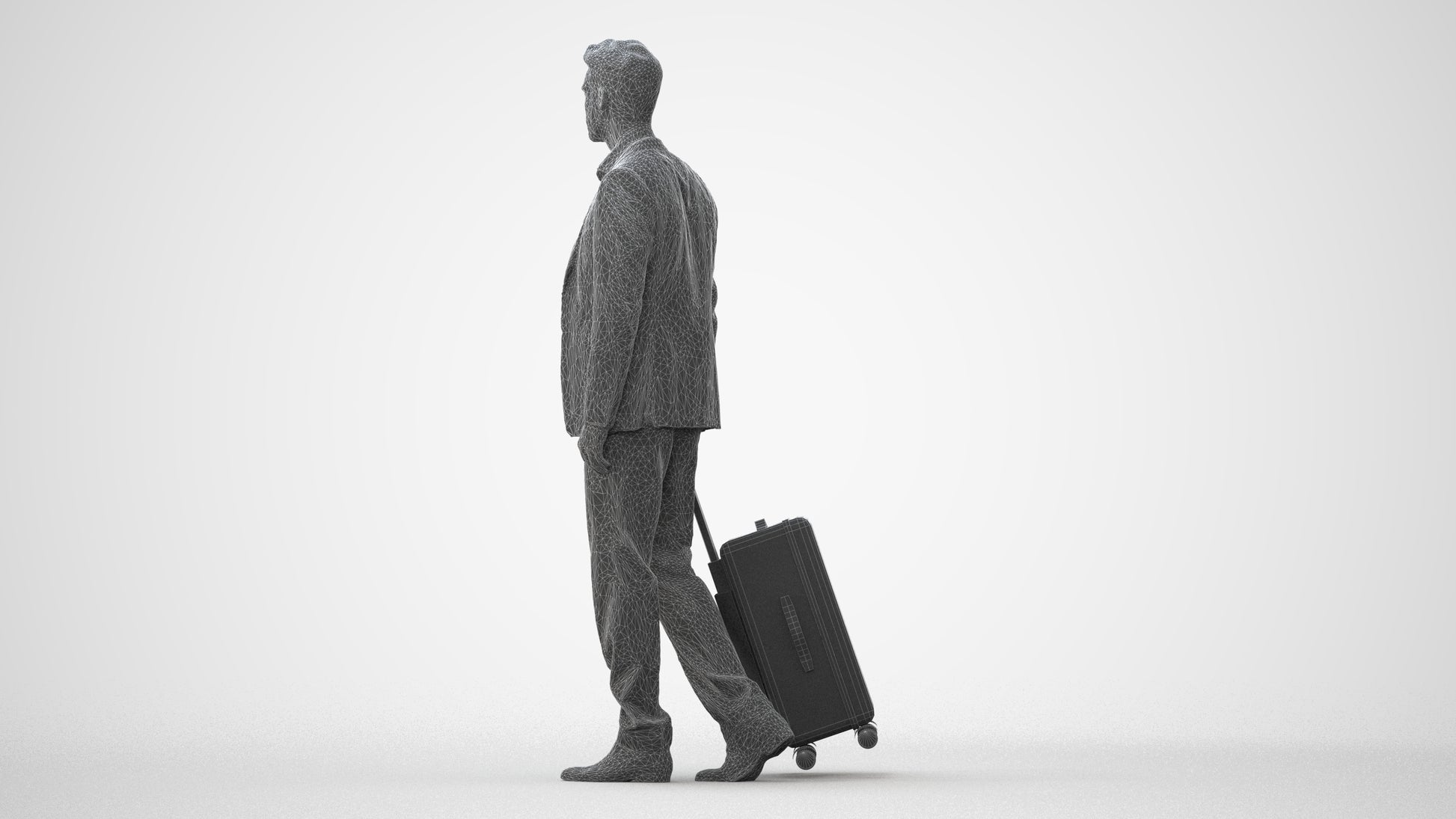 realistic 3D human man business, archviz people FBX OBJ for Blender, square thumbnail