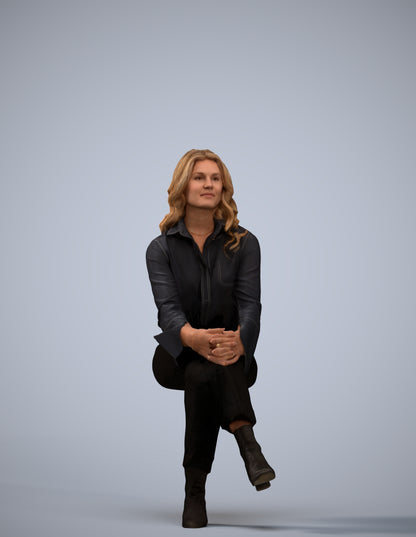 3D human model woman business formalaffairs, photogrammetry scanned person for archviz