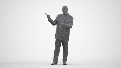 realistic 3D human man business, archviz people FBX OBJ for Blender, three-quarter front view render