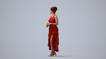scanned 3D woman formal formalaffairs, photogrammetry people for Enscape and V-Ray, three-quarter view render