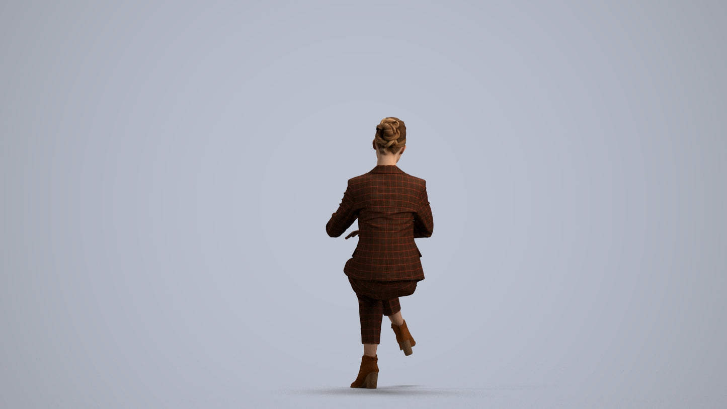 scanned 3D woman business, photogrammetry people for Enscape and V-Ray, front view render