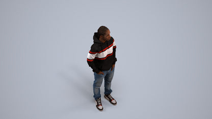 realistic 3D boy casual kids, scanned archviz people for Blender and 3ds Max, back view render