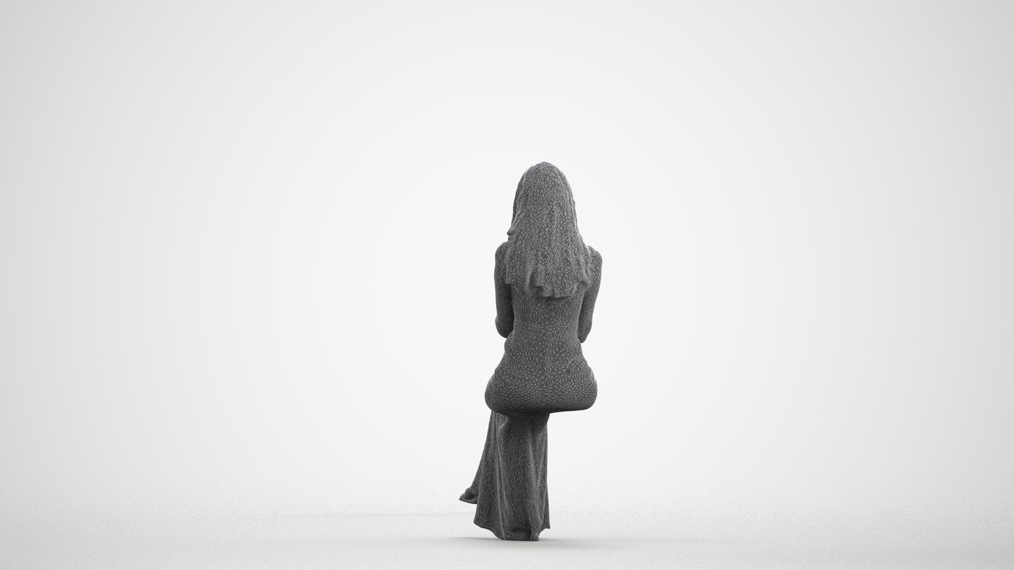 realistic 3D human woman formal formalaffairs, archviz people FBX OBJ for Blender, wireframe front view