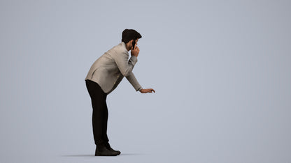 realistic 3D man business, scanned archviz people for Blender and 3ds Max, side view render