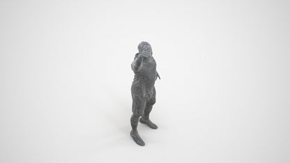 realistic 3D man sport, scanned archviz people for Blender and 3ds Max, wireframe three-quarter view