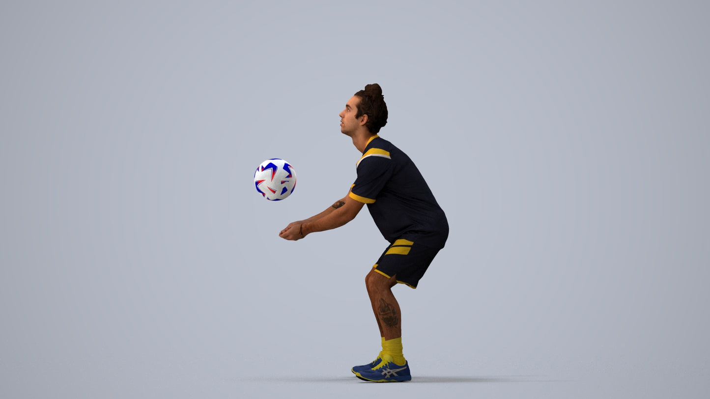 3D scanned man sport, photorealistic archviz people for Enscape and SketchUp, three-quarter view render