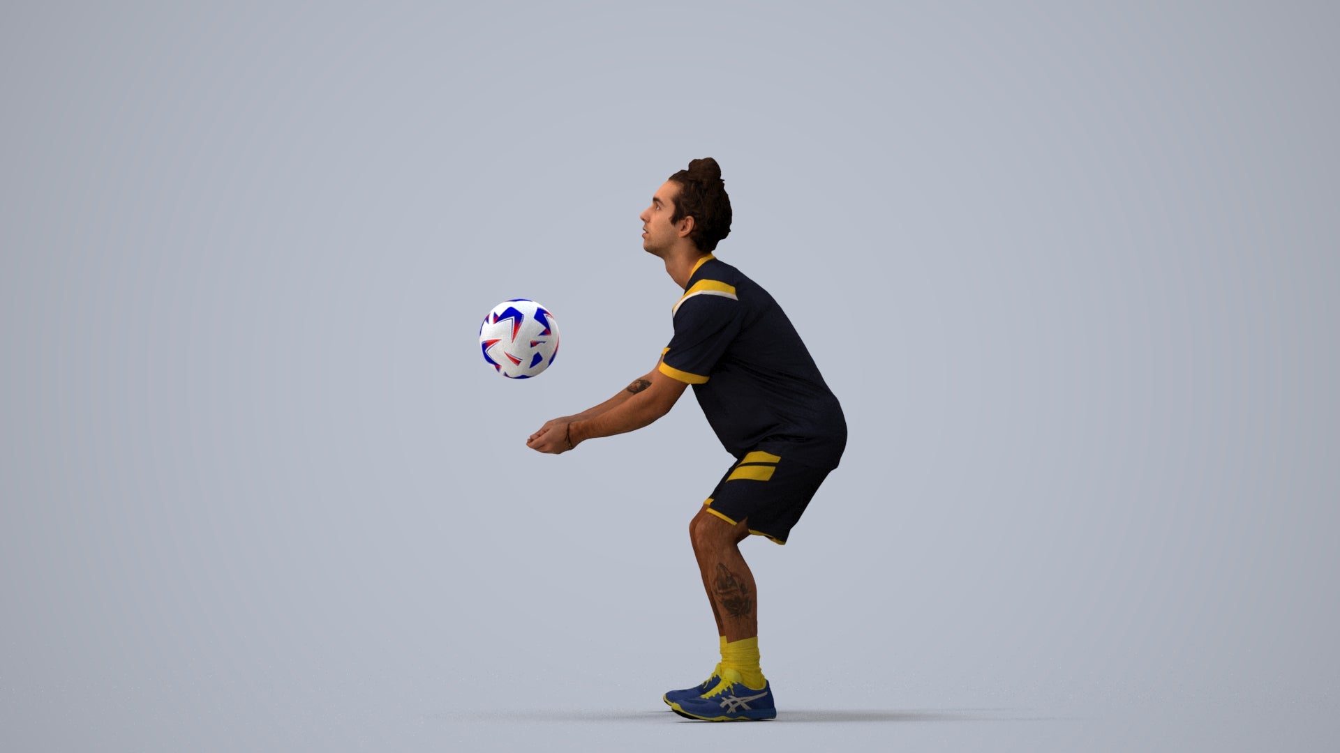 3D scanned man sport, photorealistic archviz people for Enscape and SketchUp, three-quarter view render