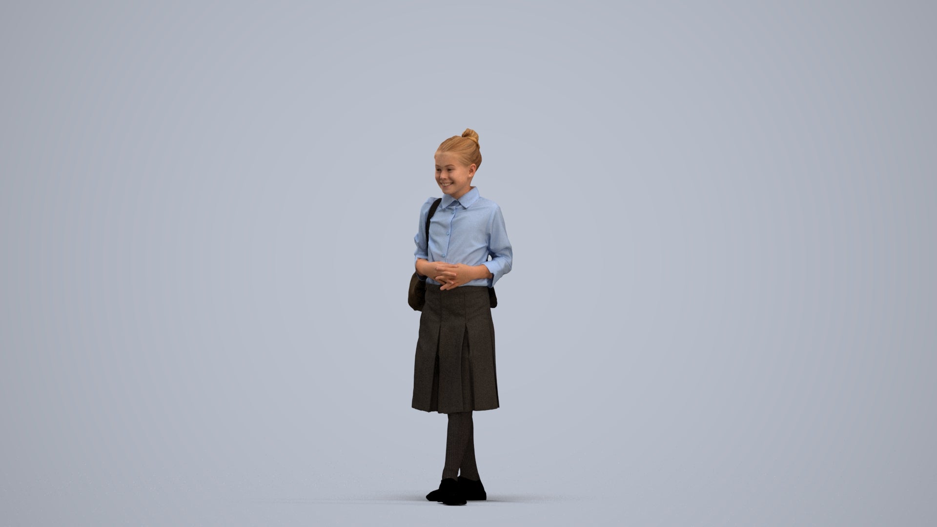 scanned 3D girl kids, photogrammetry people for Enscape and V-Ray, standing pose render