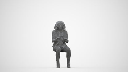 photogrammetry 3D woman business, realistic human model archviz FBX, wireframe back view