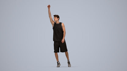 realistic 3D man sport, scanned archviz people for Blender and 3ds Max, top-down view render