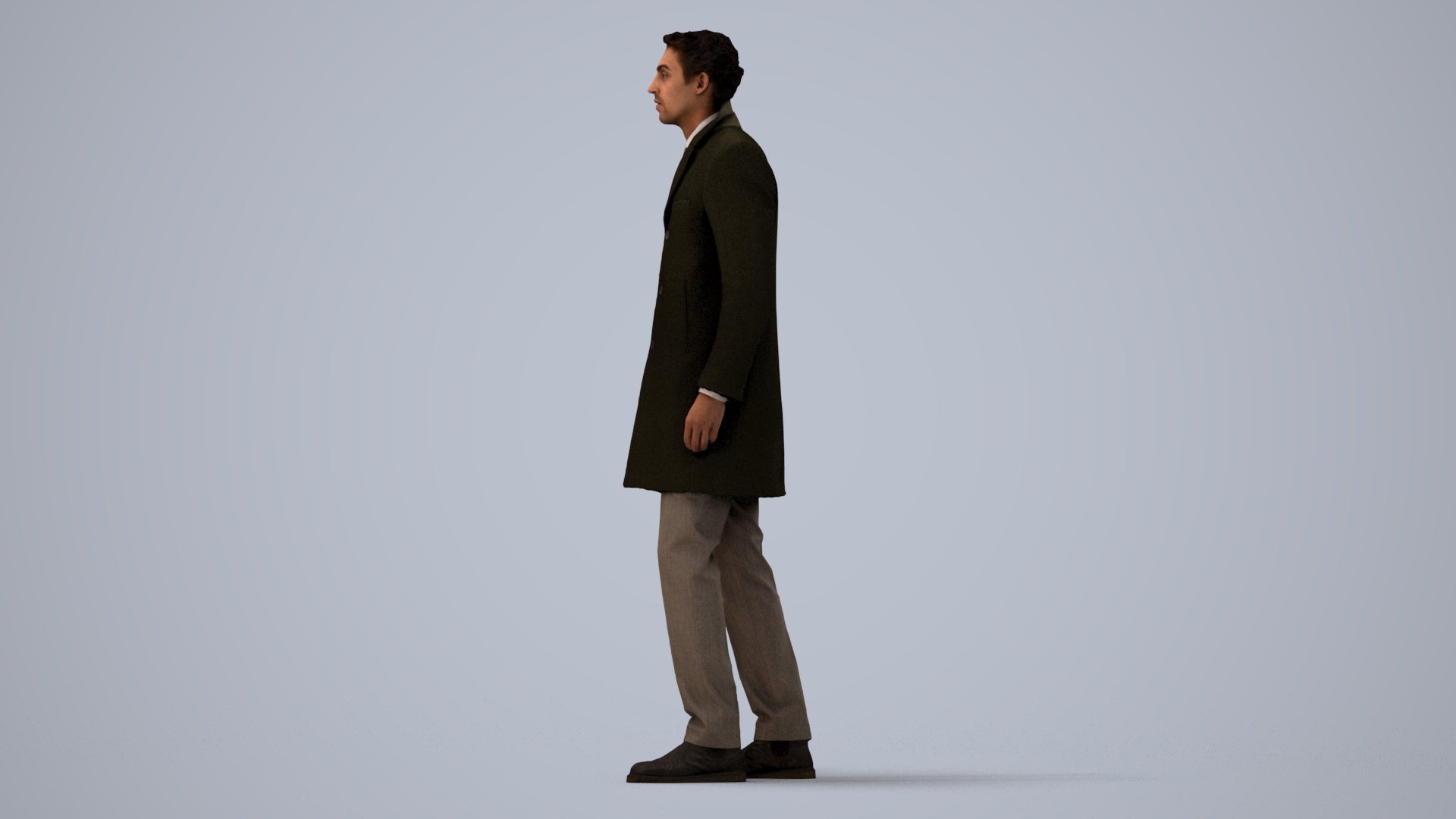 3D scanned man business, photorealistic archviz people for Enscape and SketchUp, three-quarter view render