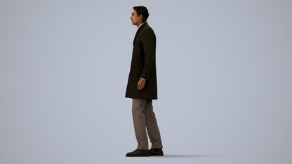 3D scanned man business, photorealistic archviz people for Enscape and SketchUp, three-quarter view render
