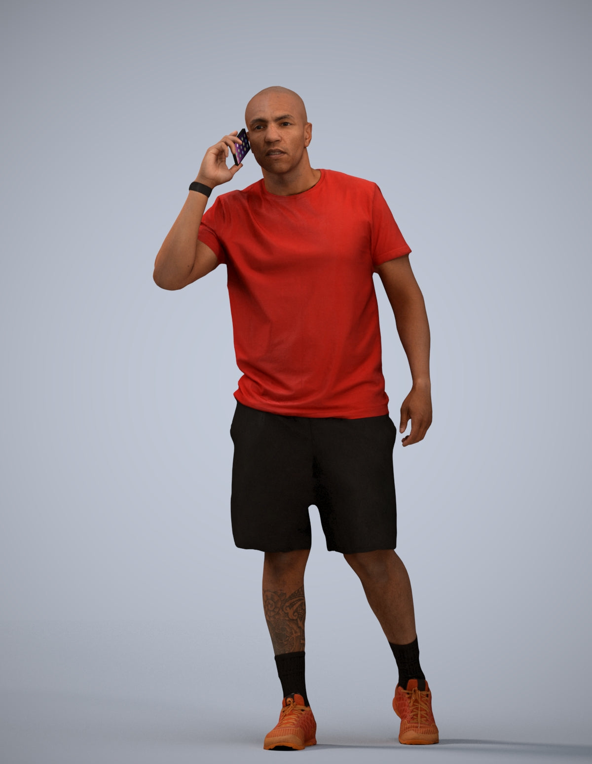 scanned 3D man sport, photogrammetry people for Enscape and V-Ray