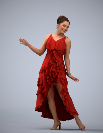 realistic 3D people woman formal dancing, render-ready for V-Ray and Corona, FBX OBJ
