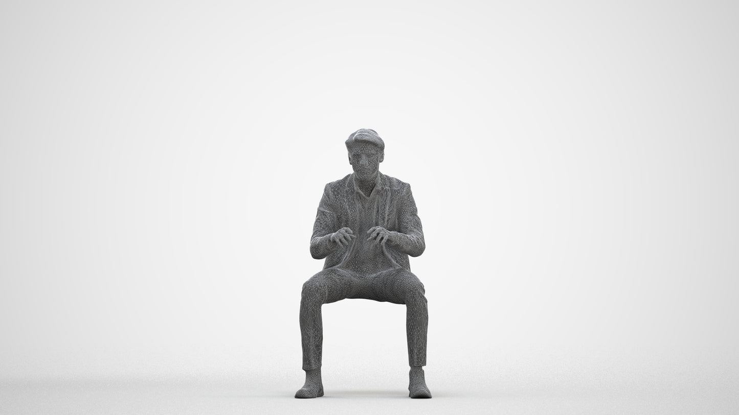 scanned 3D man business, photogrammetry people for Enscape and V-Ray, three-quarter front view render