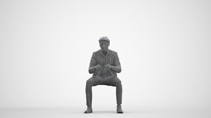 scanned 3D man business, photogrammetry people for Enscape and V-Ray, three-quarter front view render