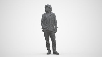 realistic 3D people man casual standing, render-ready for V-Ray and Corona, FBX OBJ, three-quarter front view render