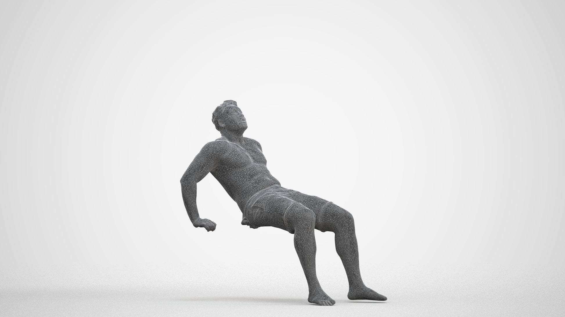 realistic 3D human man pool, archviz people FBX OBJ for Blender, three-quarter front view render