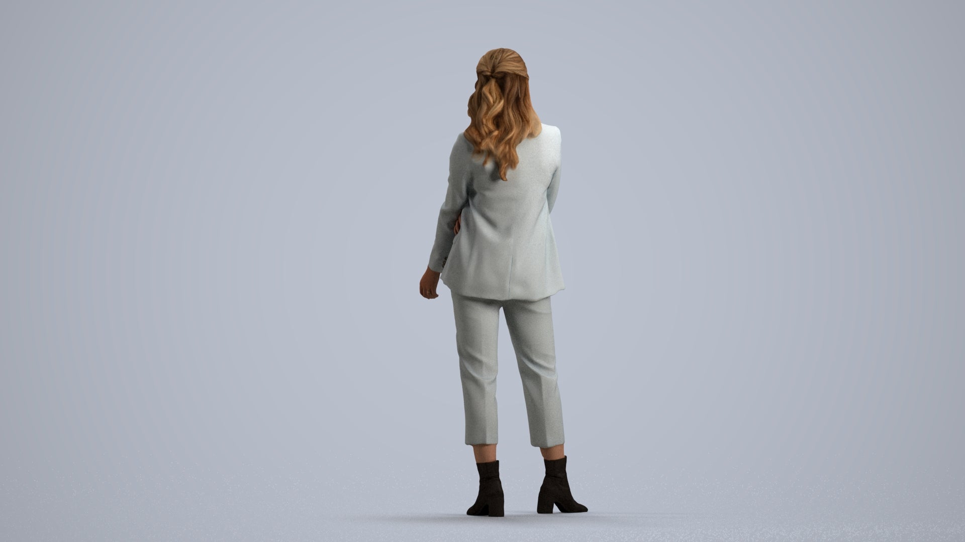 photogrammetry 3D woman business, realistic human model archviz FBX, front view render