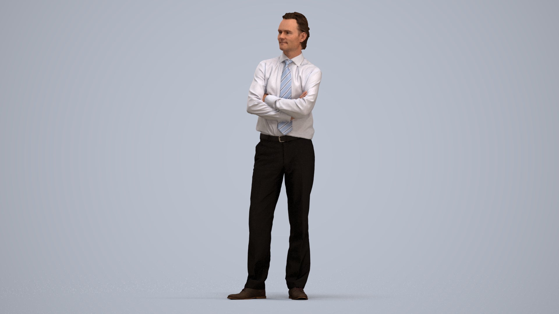 realistic 3D people man business, render-ready for V-Ray and Corona, FBX OBJ, standing pose render
