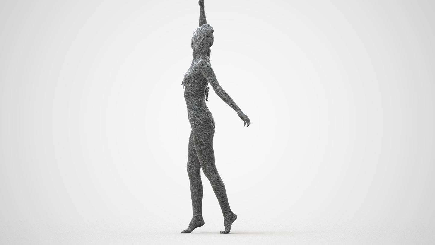 3D people model woman sport pool, scanned human for 3ds Max rendering, square thumbnail