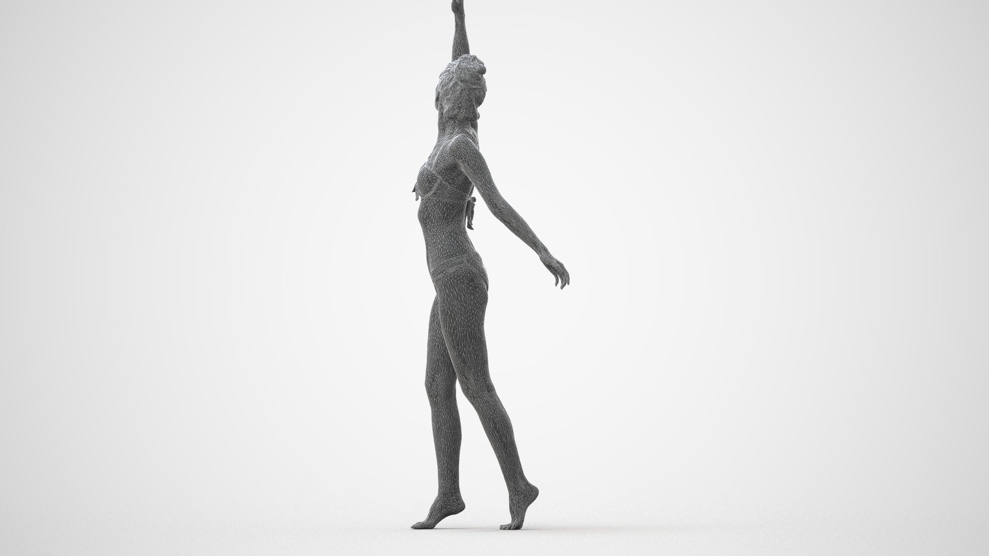 3D people model woman sport pool, scanned human for 3ds Max rendering, square thumbnail