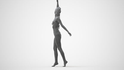 3D people model woman sport pool, scanned human for 3ds Max rendering, square thumbnail