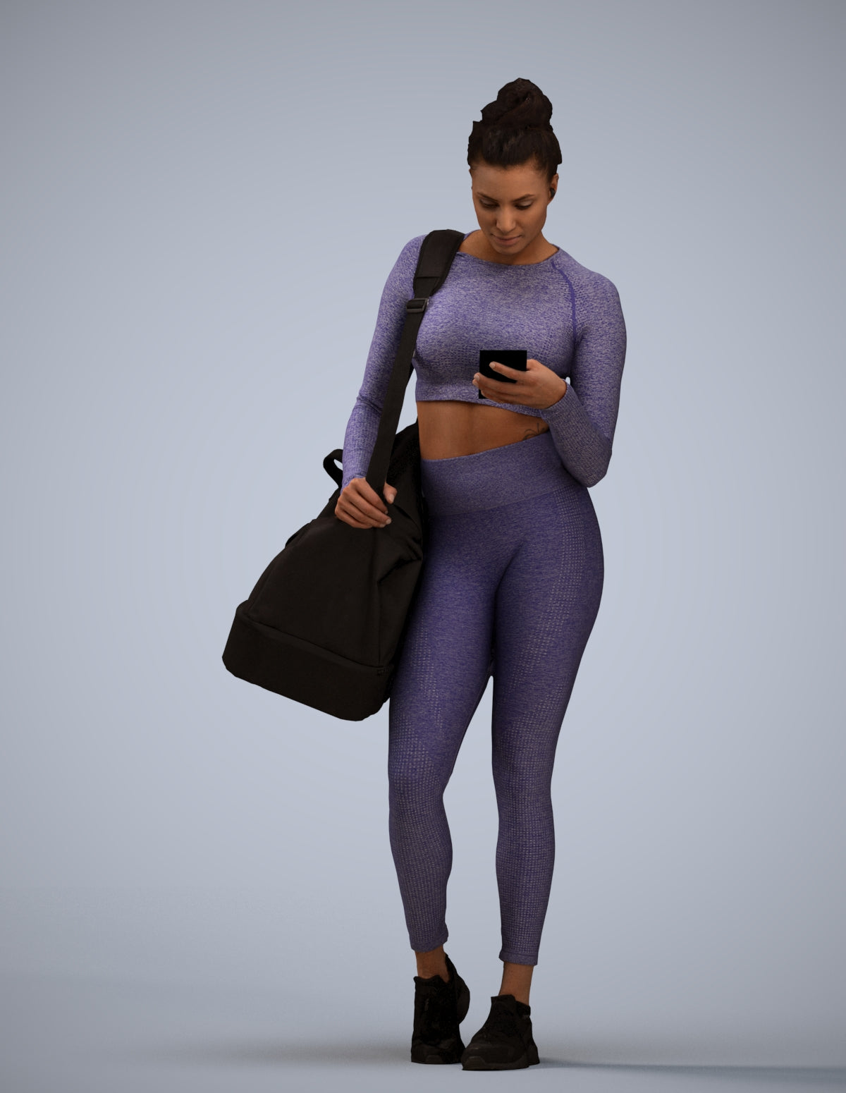 realistic 3D human woman sport, archviz people FBX OBJ for Blender