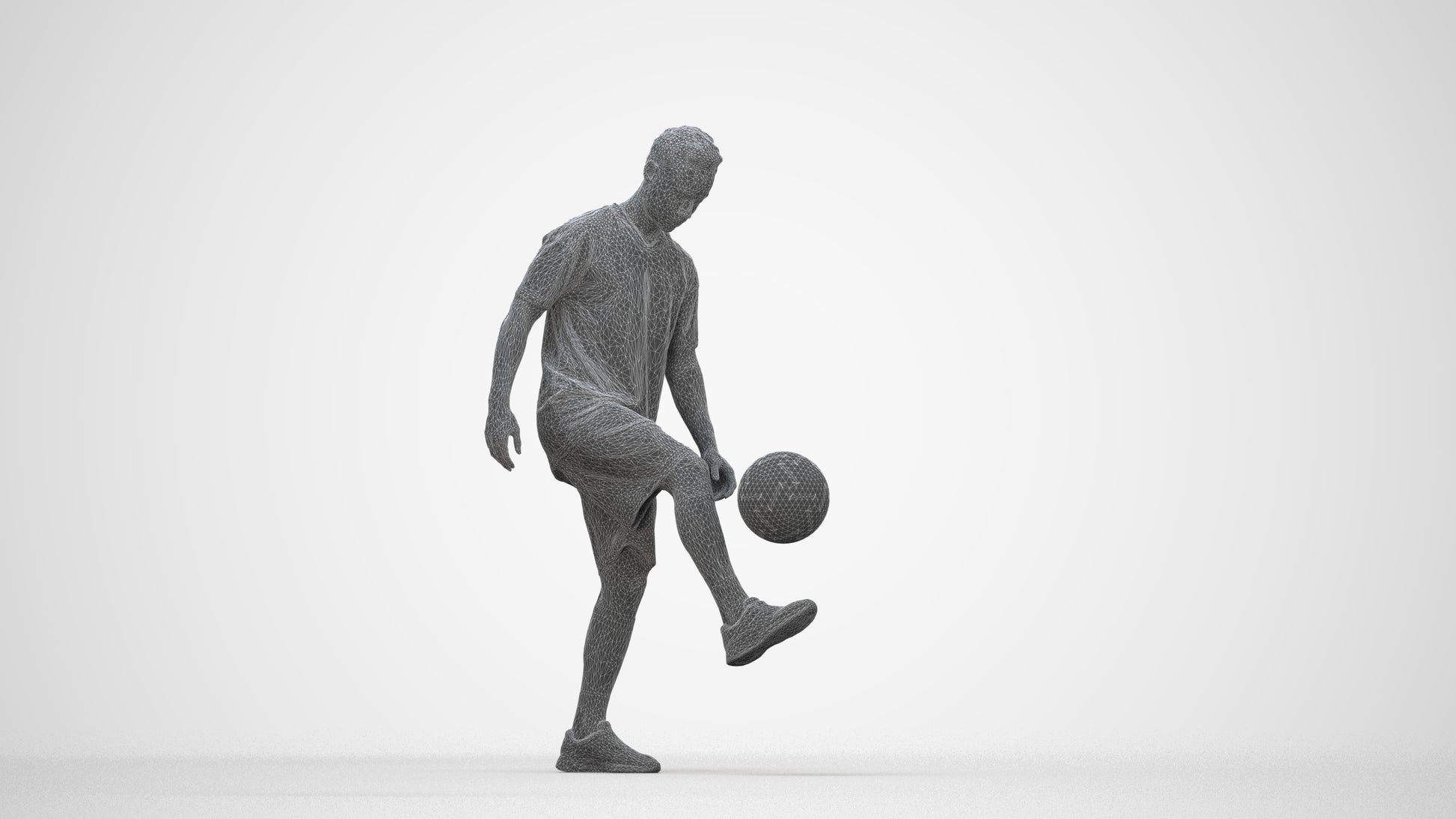 scanned 3D man sport, photogrammetry people for Enscape and V-Ray, wireframe back view