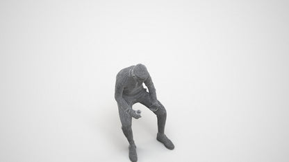 3D scanned boy kids casual, photorealistic archviz people for Enscape and SketchUp, wireframe three-quarter view