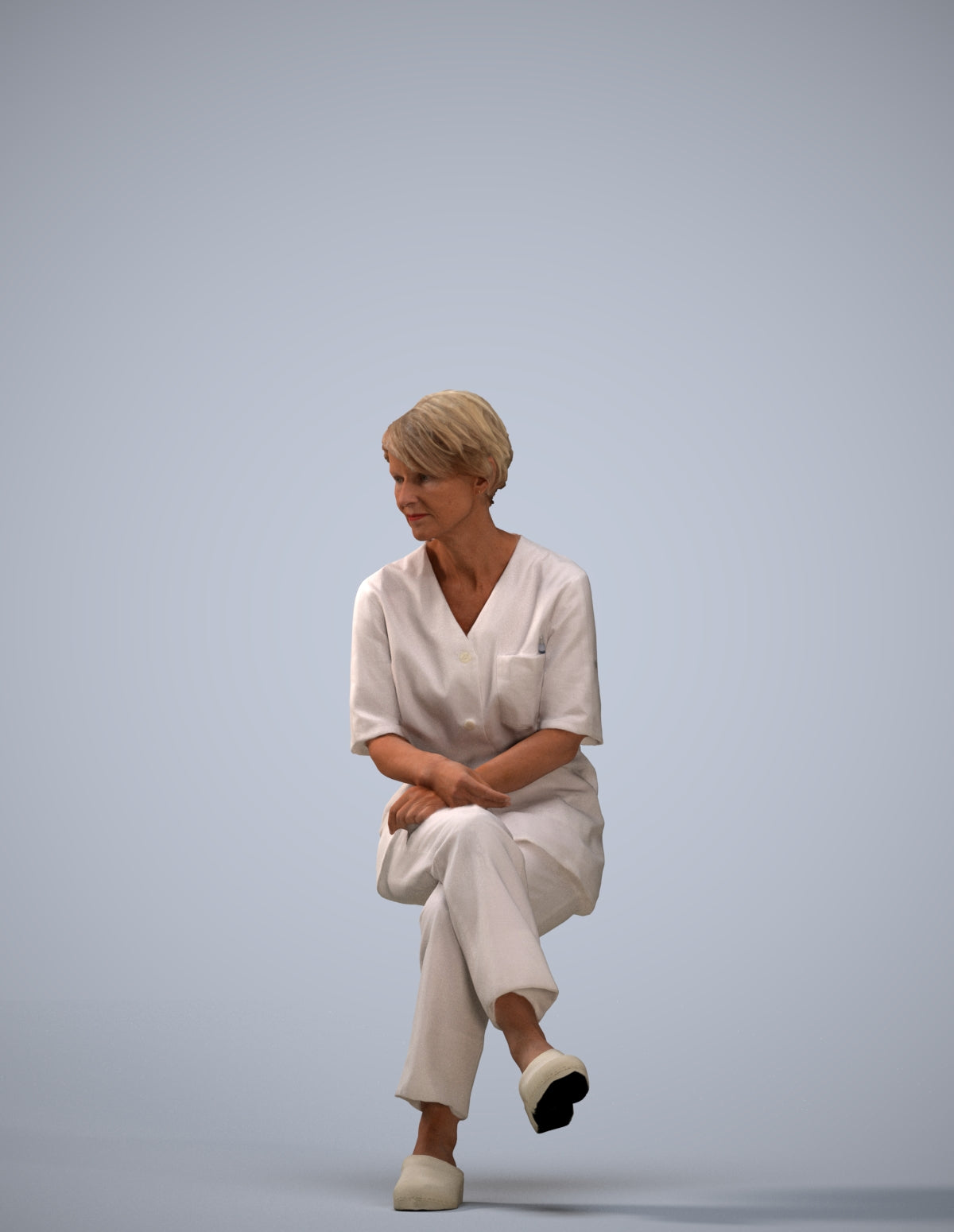 realistic 3D people senior woman medical, render-ready for V-Ray and Corona, FBX OBJ